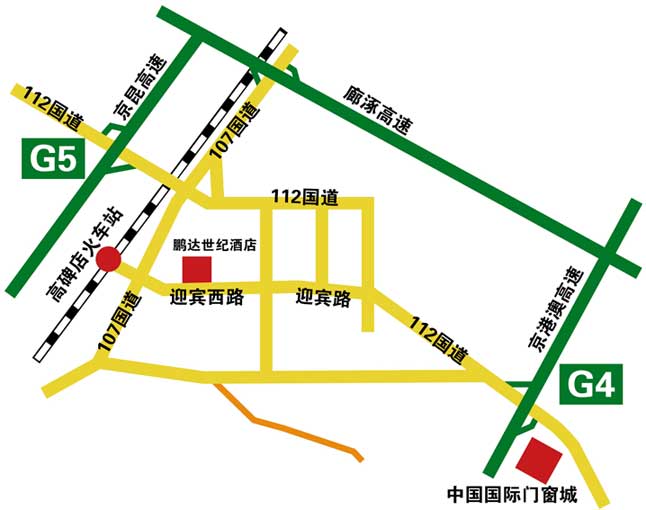 g4京港澳高速,g5高昆高速,廊涿高速,112国道,107国道